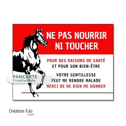 panneau ne pas nourrir chevaux pour raison de santé plaque ne pas donner à manger aux animaux cheval pancarte box
