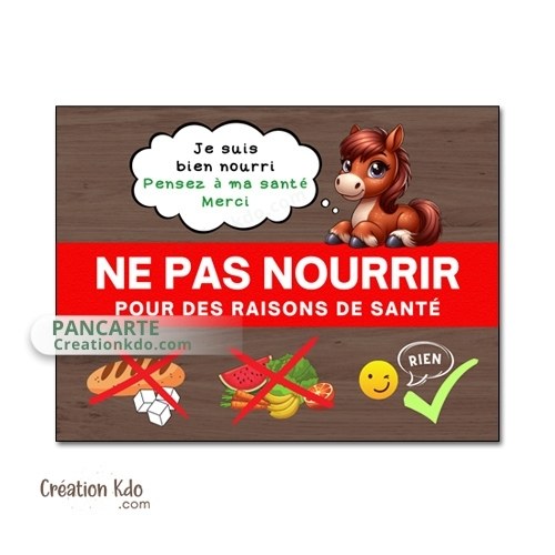 panneau ne pas nourrir cheval plaque ne pas donner à manger aux animaux chevaux pancarte