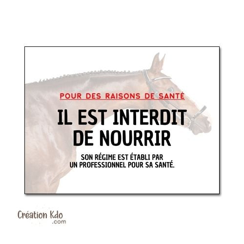 panneau ne pas nourrir cheval plaque de box ne pas donner à manger aux animaux chevaux pancarte écurie prairie