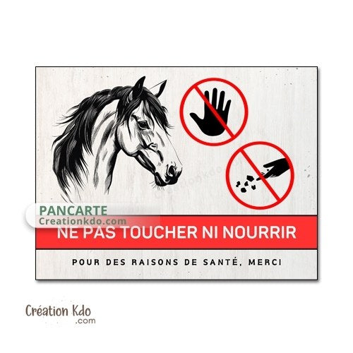 panneau ne pas nourrir cheval plaque de box