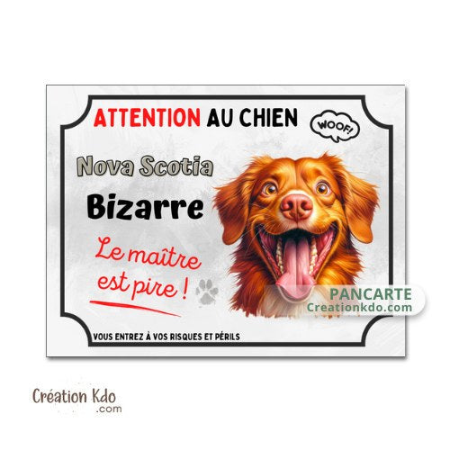 plaque nova scotia retriever attention au chien panneau je monte la garde