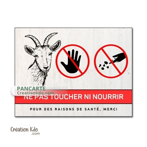 panneau ne pas nourrir chèvre plaque de box ne pas donner à manger aux animaux chevaux pancarte écurie prairie
