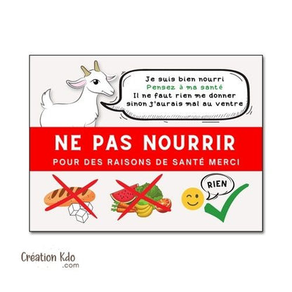 panneau ne pas nourrir chèvre plaque ne pas donner à manger aux animaux chevaux pancarte