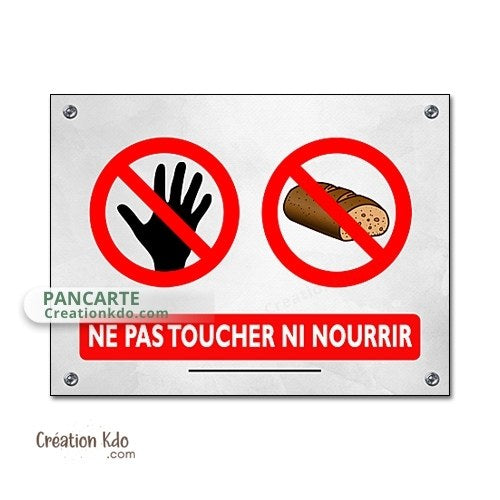 panneau ne pas nourrir ni toucher cheval plaque ne pas donner à manger aux animaux chevaux pancarte