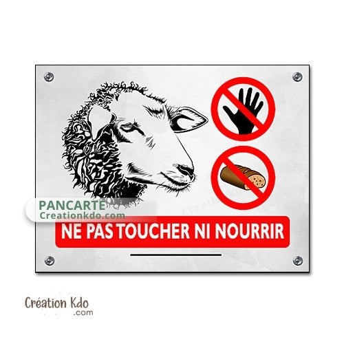 ne pas nourrir mouton panneau animaux plaque propriété privée