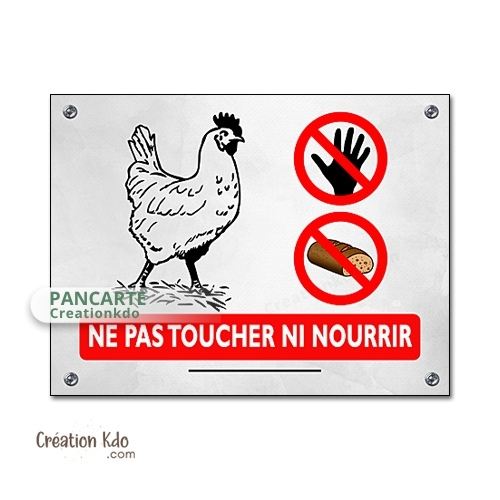 panneau ne pas nourrir poules coq oiseau plaque ne pas donner à manger aux animaux chevaux pancarte