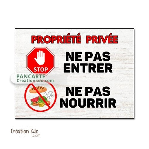 panneau ne pas nourrir cheval plaque ne pas donner à manger aux animaux pancarte ne pas entrer propriété privée
