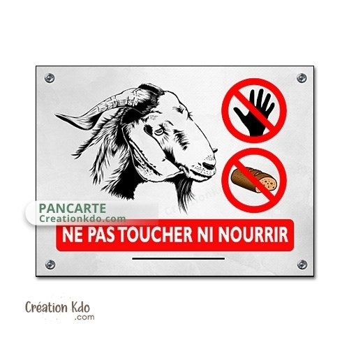 panneau ne pas nourrir plaque de box ne pas donner à manger aux animaux chèvre pancarte écurie prairie