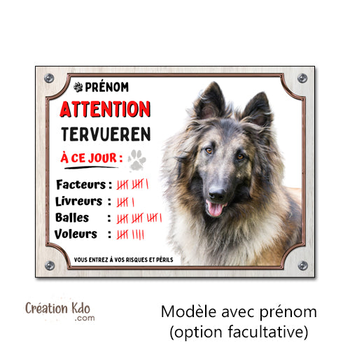 plaque humour tervueren à ce jour panneau chien monte la garde personnalisé
