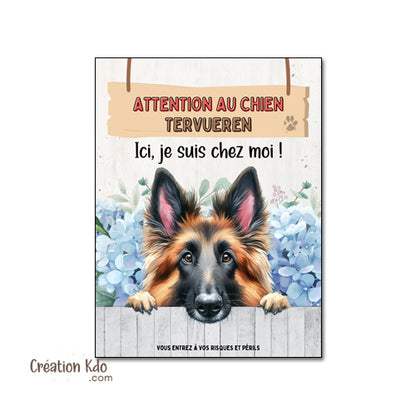 plaque tervueren charboné je monte la garde chien panneau portail