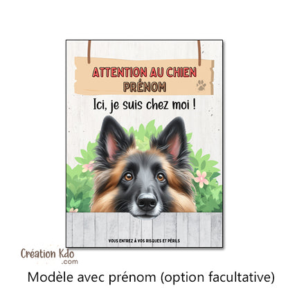 plaque tervueren charboné je monte la garde chien panneau portail personnalisé