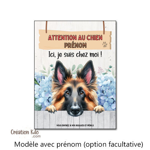 plaque tervueren charboné je monte la garde chien panneau portail photo