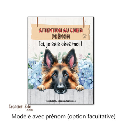 plaque tervueren charboné je monte la garde chien panneau portail photo