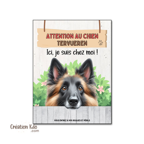 plaque tervueren je monte la garde chien panneau portail