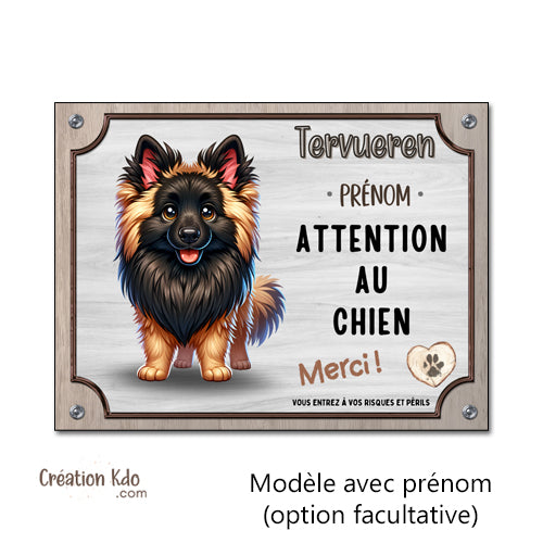 panneau tervueren attention au chien plaque je monte la garde malinois personnalisé