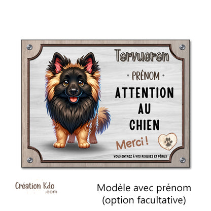 panneau tervueren attention au chien plaque je monte la garde malinois personnalisé