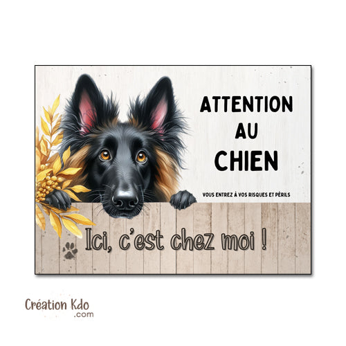 plaque tervueren charboné je monte la garde chien panneau portail