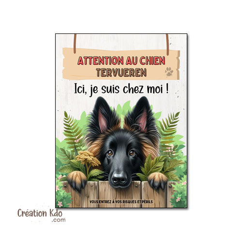 panneau tervueren attention au chien plaque je monte la garde malinois