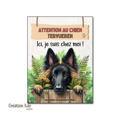 panneau tervueren attention au chien plaque je monte la garde malinois