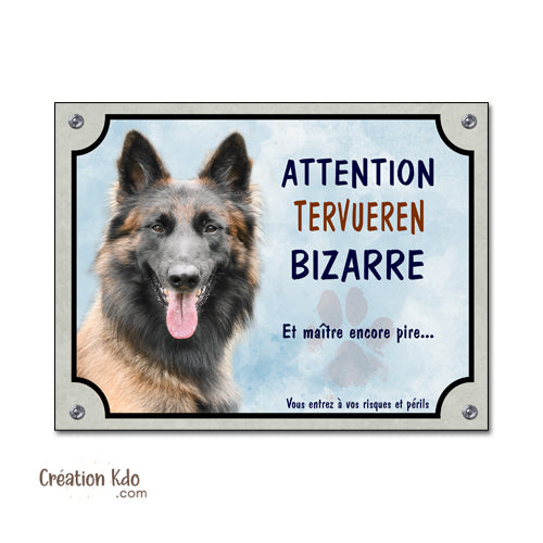 plaque tervueren monte la garde chien vigilant panneau portail humour chien bizarre