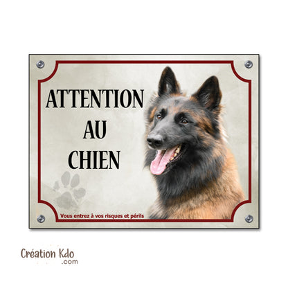 panneau tervueren attention au chien plaque je monte la garde malinois
