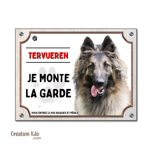 plaque tervueren je monte la garde panneau attention au chien