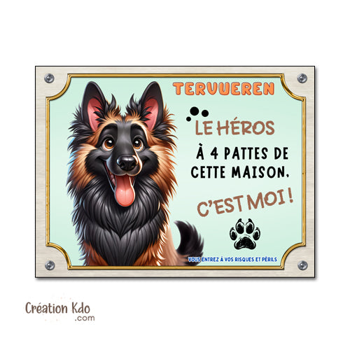 panneau tervueren attention au chien plaque je monte la garde malinois personnalisable