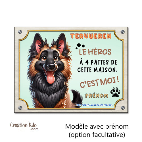 panneau tervueren attention au chien plaque je monte la garde malinois personnalisable