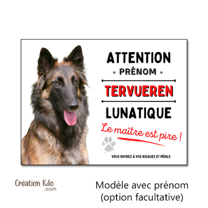 plaque tervueren charboné je monte la garde chien panneau portail humour