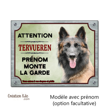 plaque tervueren charboné je monte la garde chien panneau portail
