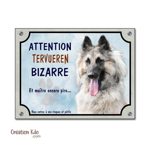 plaque tervueren sable je monte la garde chien bizarre humour panneau portail