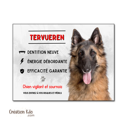 plaque tervueren monte la garde chien vigilant panneau portail