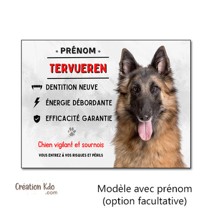 plaque tervueren je monte la garde chien vigilant panneau portail personnalisé