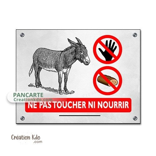 panneau ne pas nourrir âne cheval plaque ne pas donner à manger aux animaux chevaux pancarte
