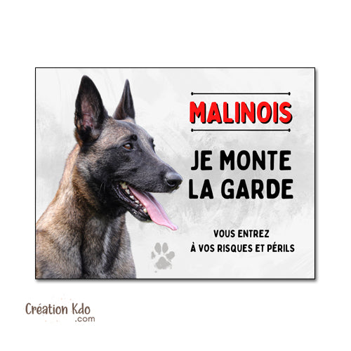 panneau malinois attention au chien berger belge plaque portail je monte la garde