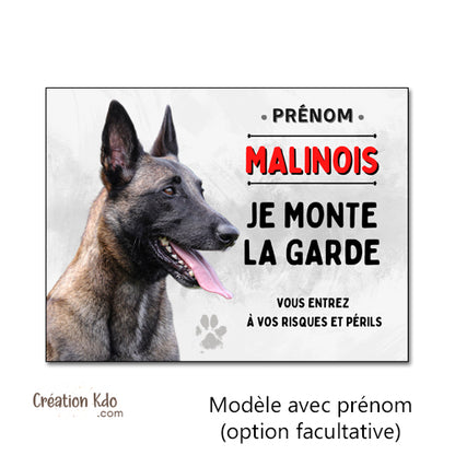 panneau malinois attention au chien berger belge plaque portail je monte la garde