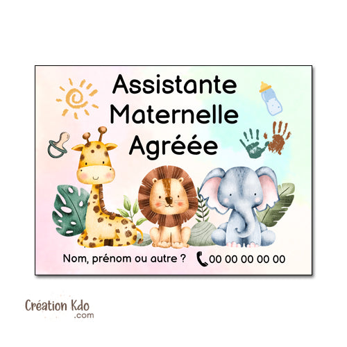 panneau assistante maternelle plaque nounou nourrice métier pancarte personnalisée texte métier