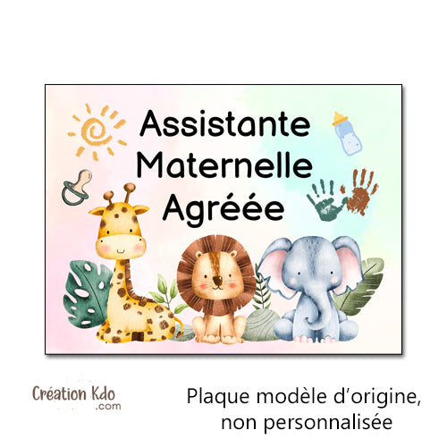 panneau assistante maternelle plaque nounou nourrice métier pancarte personnalisée texte métier