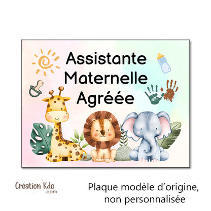 panneau assistante maternelle plaque nounou nourrice métier pancarte personnalisée texte métier