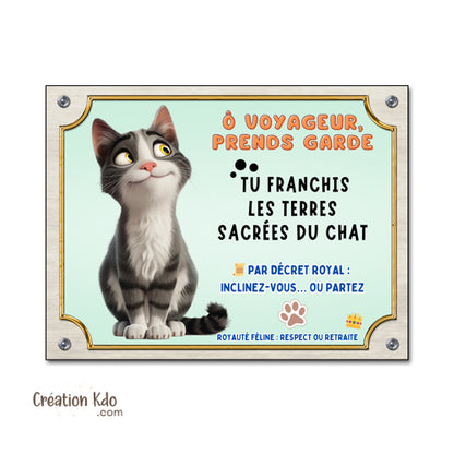 plaque humour attention au chat panneau chien portail