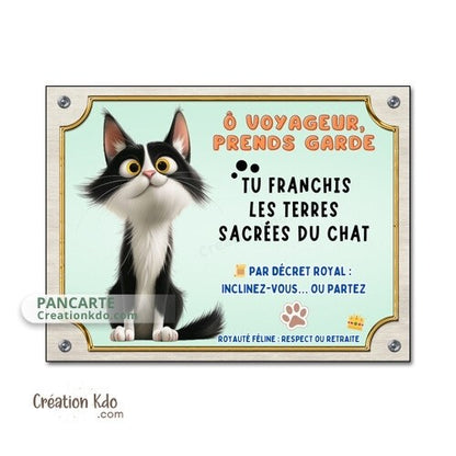 plaque humour attention au chat panneau chien portail