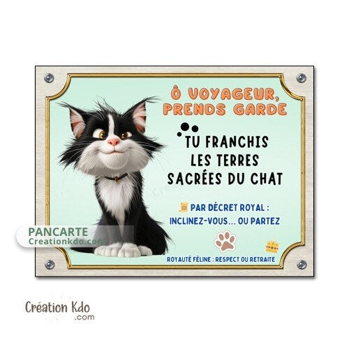 plaque humour attention au chat panneau chien portail