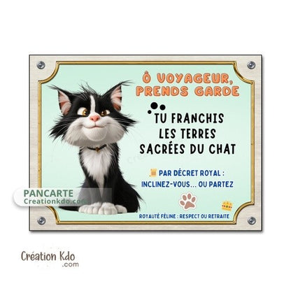 plaque humour attention au chat panneau chien portail