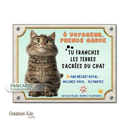plaque humour attention au chat panneau chien portail