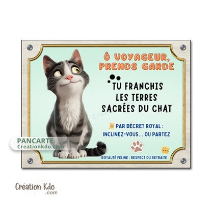 plaque humour attention au chat panneau chien portail