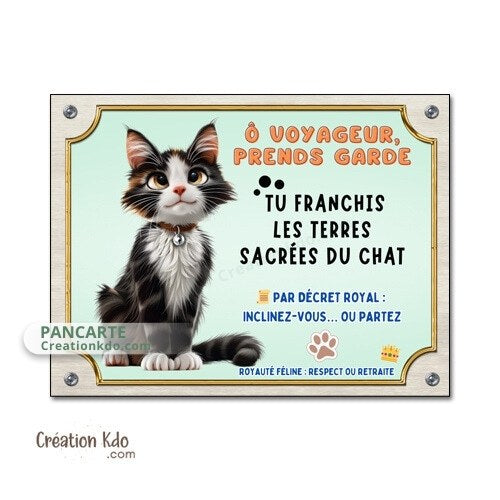 plaque humour attention au chat pancarte marrante panneau
