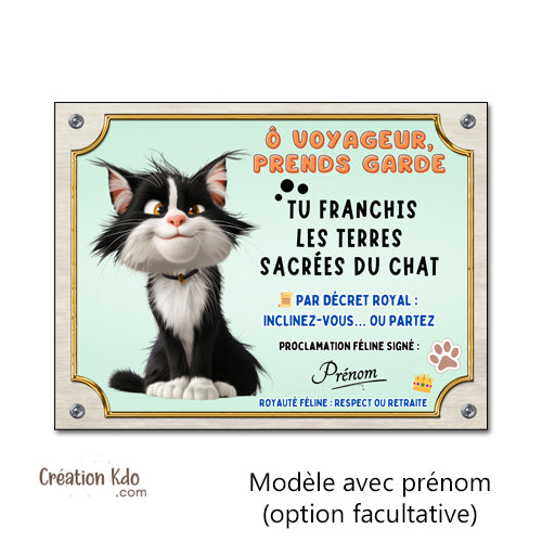 plaque humour attention au chat panneau chien portail personnalisé
