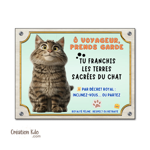 plaque humour attention au chat panneau chien portail