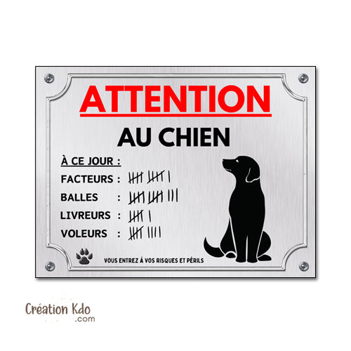 plaque attention au chien à ce jour facteur panneau portail humour