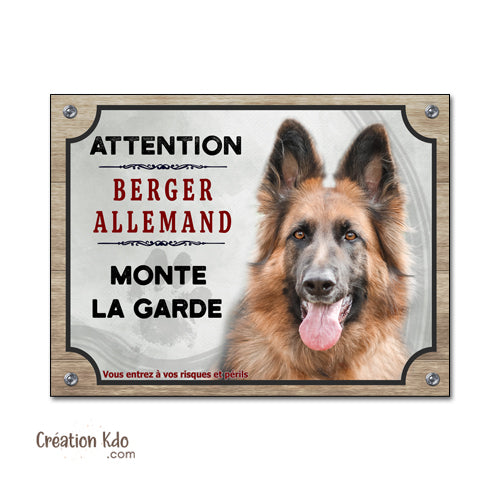 berger allemand plaque attention au chien panneau portail je monte la garde